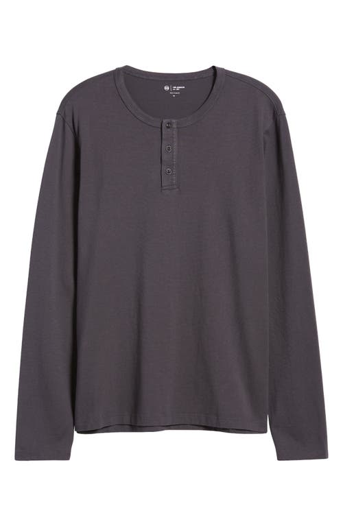 Shop Ag Bryce Long Sleeve Henley Shirt In Ink Stone