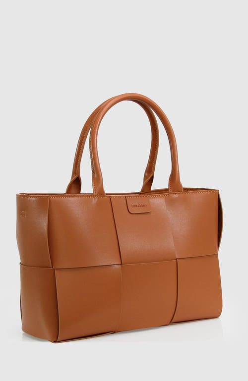 Belle & Bloom Long Way Home Woven Tote In Camel