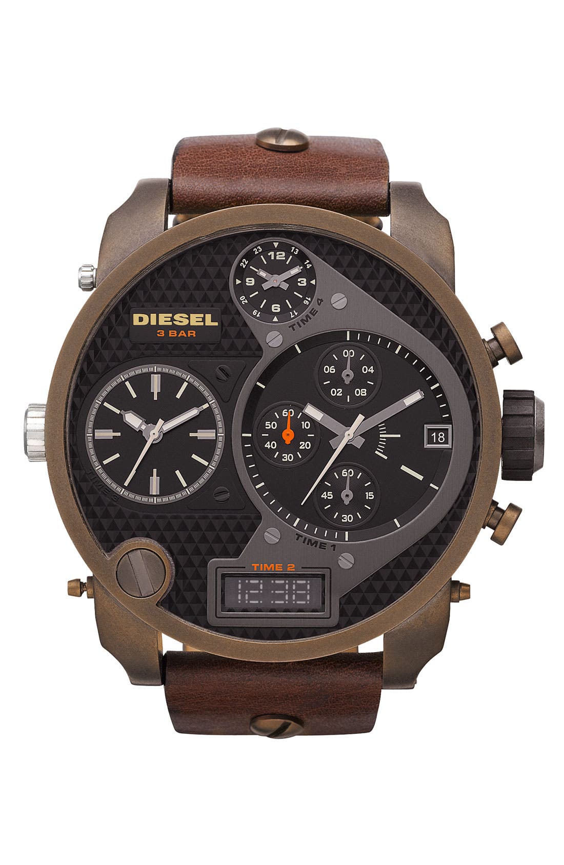 DIESEL<SUP>®</SUP>,
                                        'Mr. Daddy' Leather Strap Watch, 58mm,
                                        Main thumbnail 24, color,
                                        200