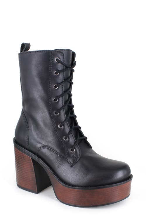 Ziginy Rocio Platform Lace-up Boot In Black