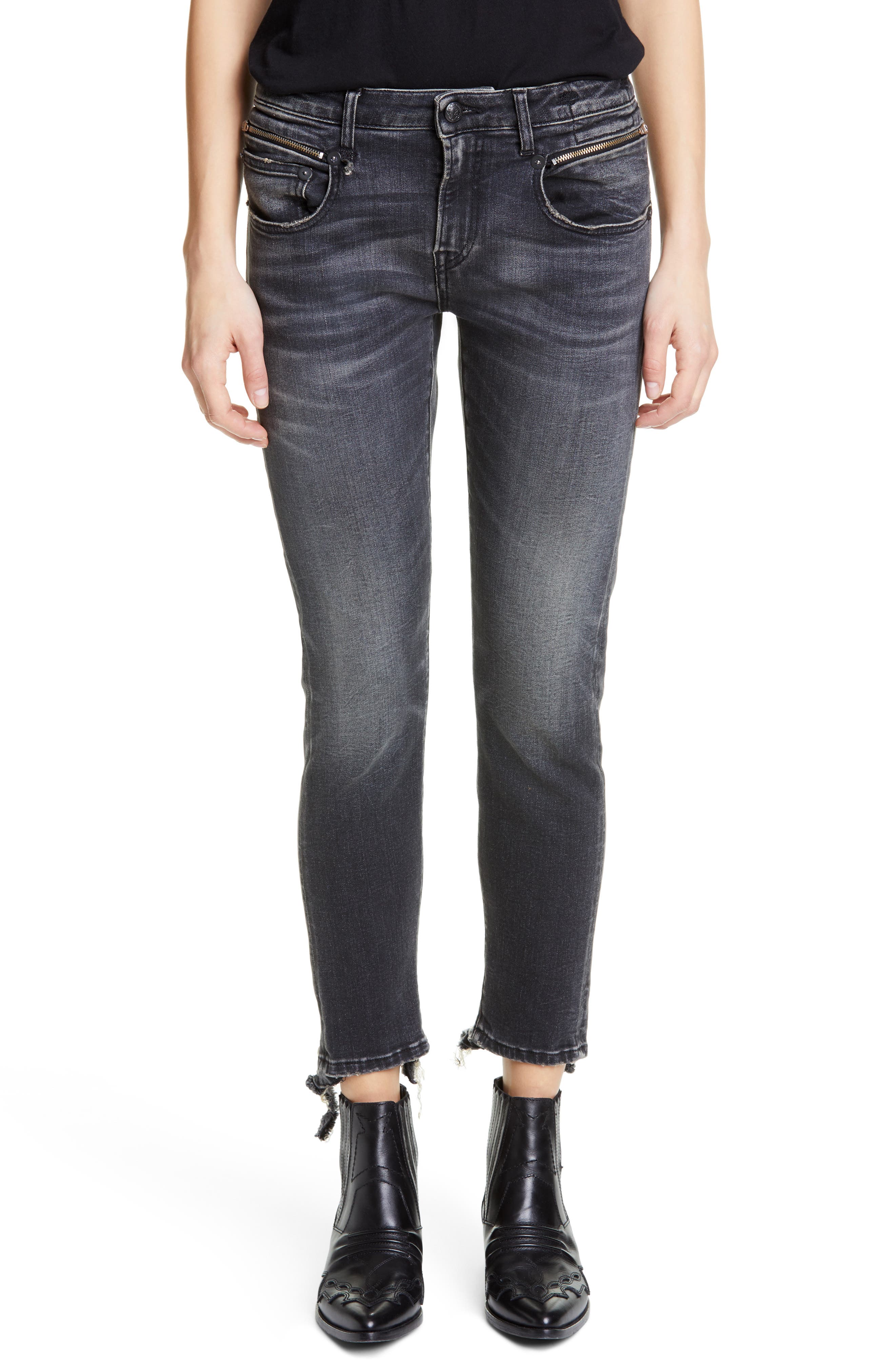 r13 black skinny jeans