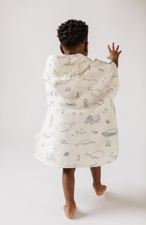 Pehr Organic Cotton Hooded Towel Poncho In Life Aquatic