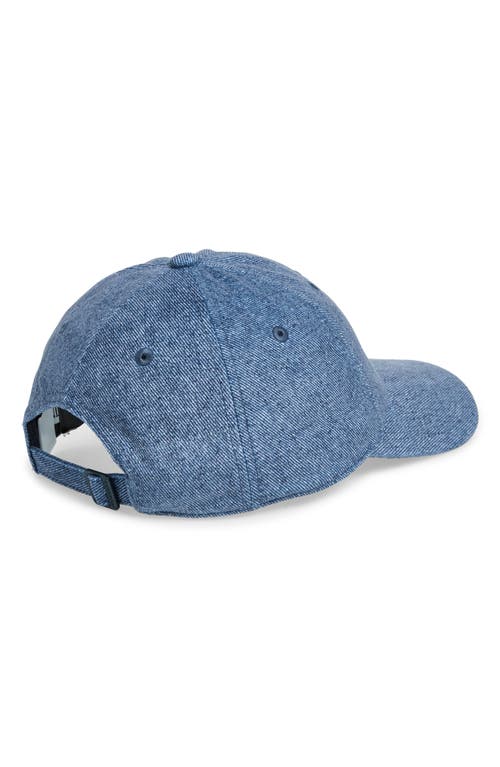 Shop Jw Anderson Embroidered Anchor Logo Denim Baseball Cap In Blue