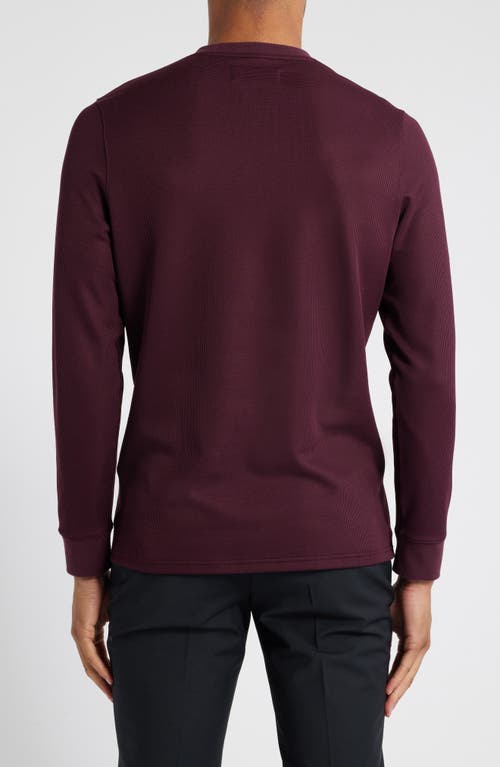 Mizzen + Main Mizzen+main Henderson Long Sleeve Performance Henley In Wine Solid