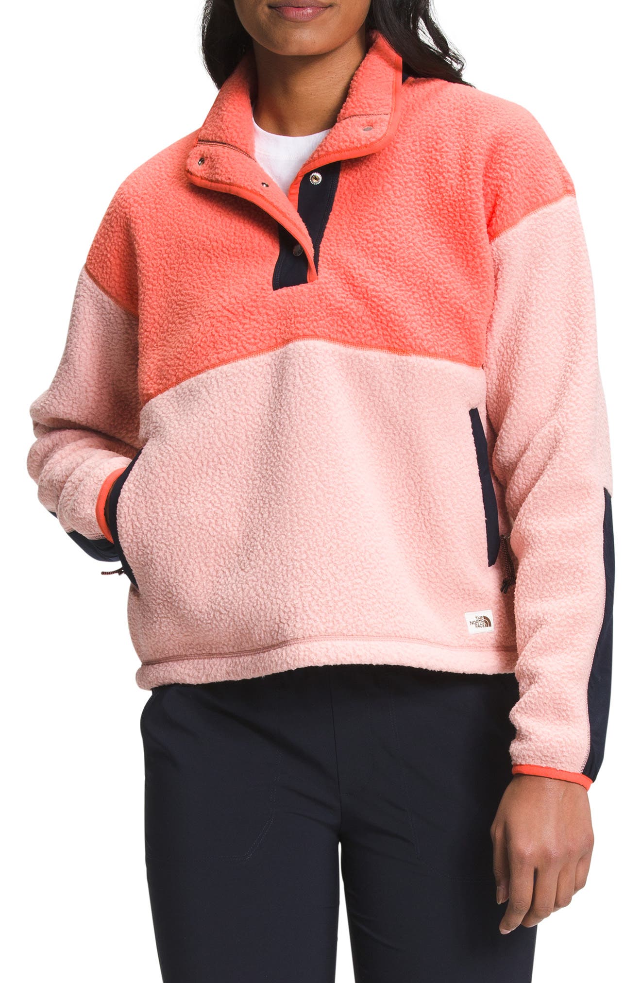 womens orange fleece jacket