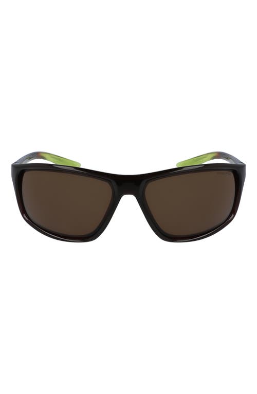 Nike Adrenaline 66mm Rectangular Sunglasses In Velvet Brown/med Olive/brown