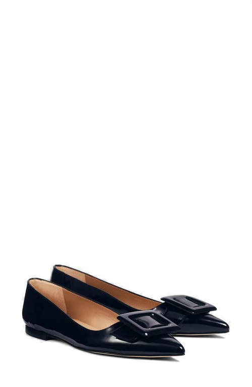 Lk Bennett Devon Pointed Toe Flat In Navy