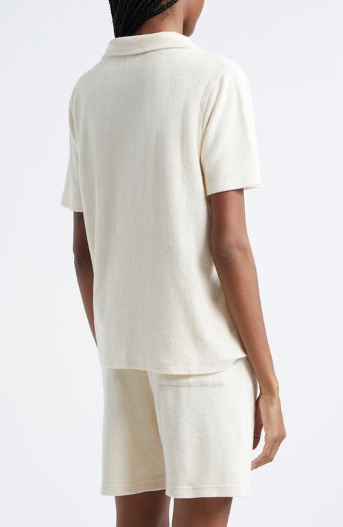 Shop Sporty And Rich Sporty & Rich Hotel Du Cap Cotton Terry Cloth Polo In Cream