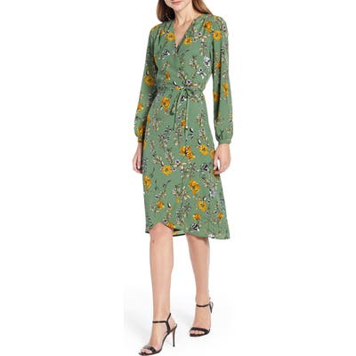 Cupcakes And Cashmere Floral Wrap Dress, Green
