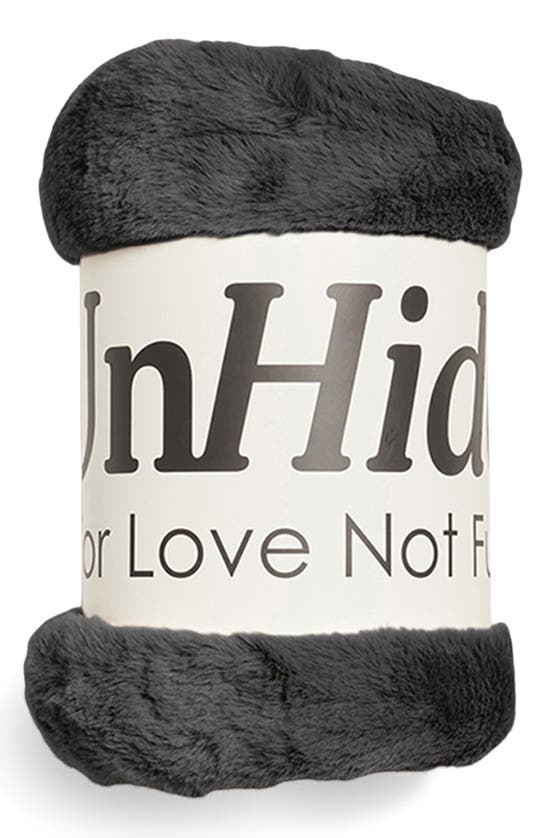 Shop Unhide Lil' Marsh X-small Plush Blanket In Charcoal Charlie