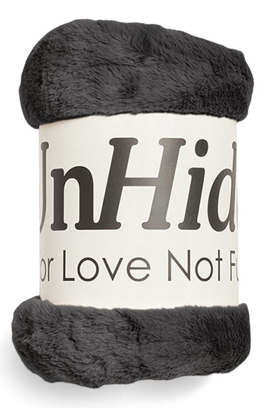 Unhide Lil' Marsh X-small Plush Blanket In Charcoal Charlie