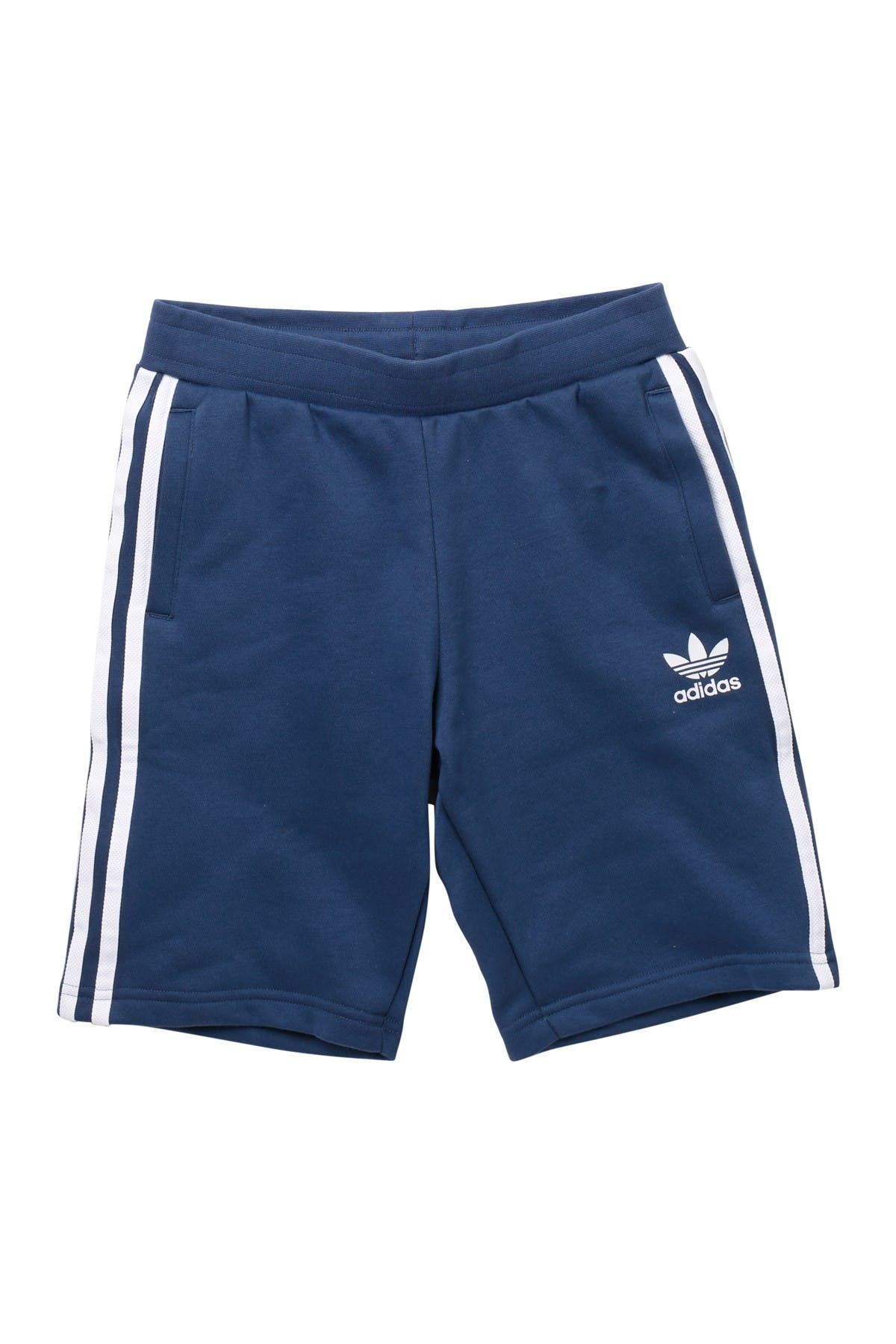 adidas 3 stripe fleece shorts