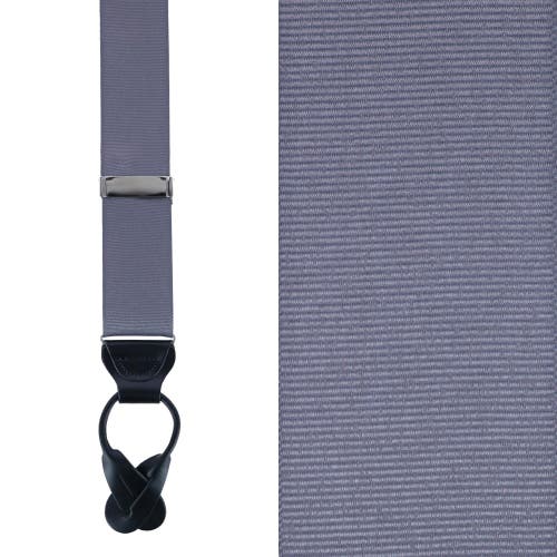 Trafalgar Big & Tall Phoenix 38mm Grosgrain Non Stretch Ribbon Button End Suspenders In Smokey Grey