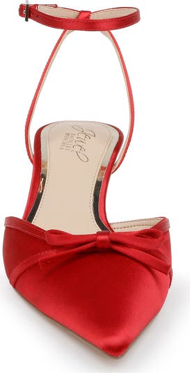 Talasia Ankle Strap Pointed Toe Kitten Heel Pump