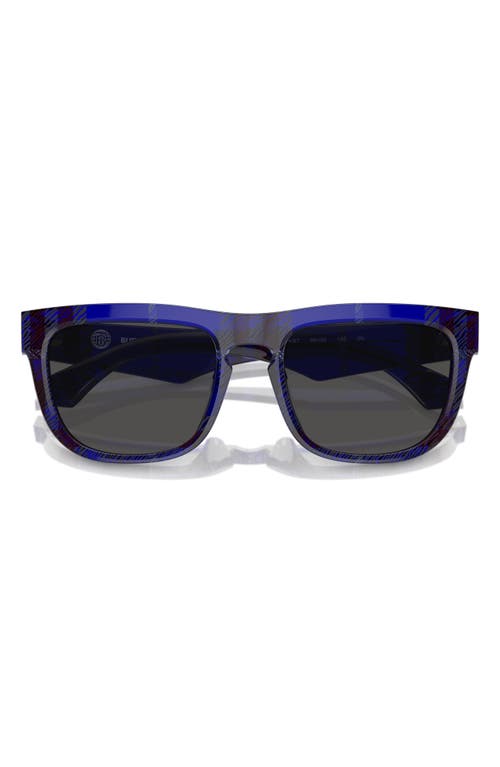 Shop Burberry 56mm Square Sunglasses In Grape Plaid