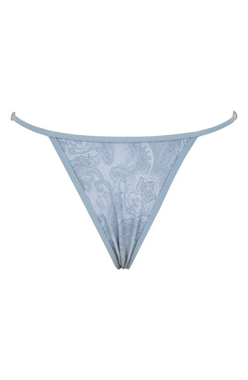 Shop House Of Cb Cote Dazur Thong Bikini Bottoms In Blue Paisley