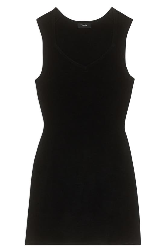 Theory Sleeveless Body-con Mini Sweater Dress In Black