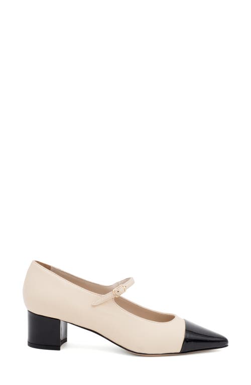 Amalfi By Rangoni Pluto Mary Jane Pointed Cap Toe Pump In N Sand Parmasoft Black Vernice