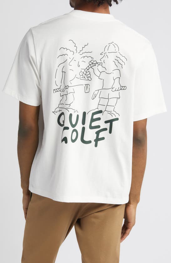 Shop Quiet Golf Brothers Cotton Graphic T-shirt In White