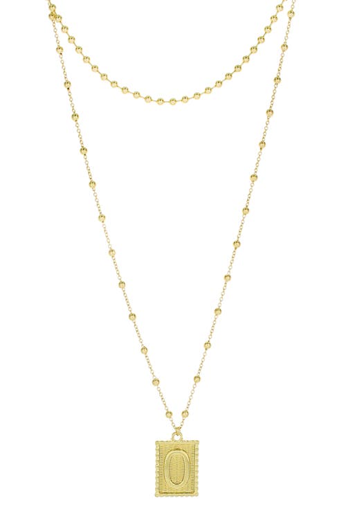 Initial B Dot Layered Pendant Necklace in Gold - O