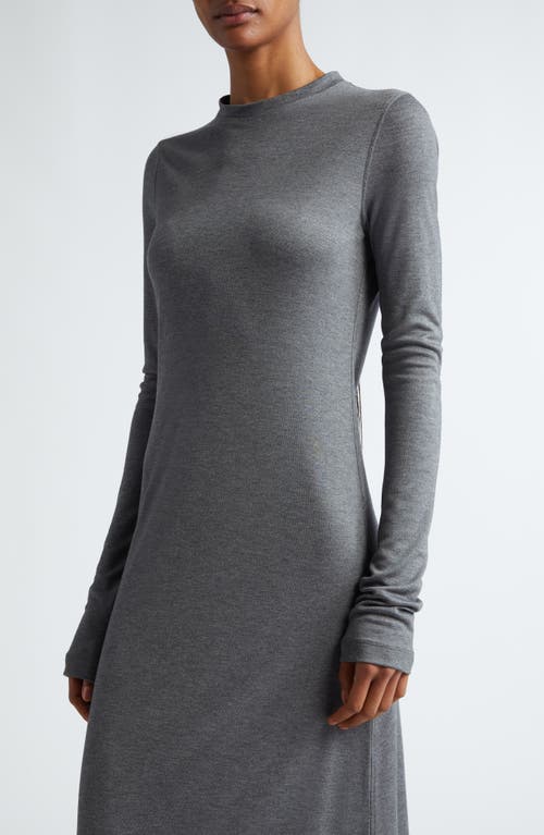 Shop Totême Toteme Long Sleeve Jersey Maxi Dress In Grey Melange