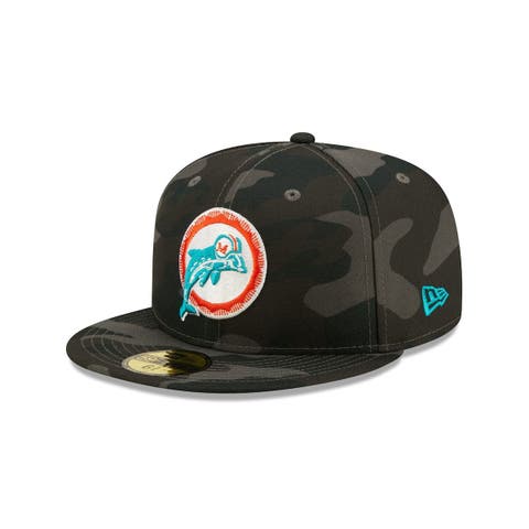 Miami Dolphins 30TH MESH-BACK SIDE-PATCH Black-Black Fitted Hat