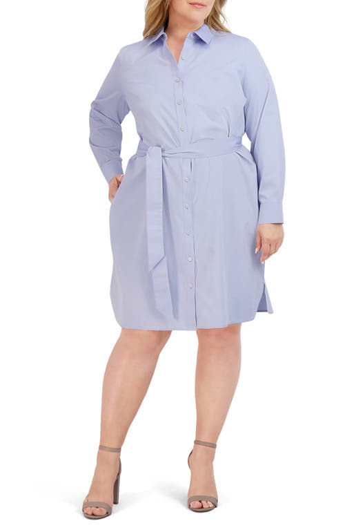 Rocca Long Sleeve Popover Shirtdress in Blue Wave