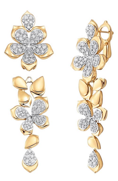 Sara Weinstock Lierre Floral Diamond Removable Drop Earrings in Yellow Gold at Nordstrom