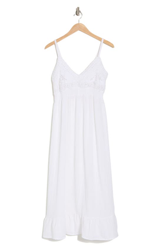 Shop Boho Me Crochet Bust Maxi Dress In White