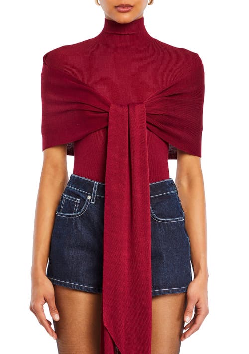 SER.O.YA Noemi Knit Tie Top in Ruby Red 