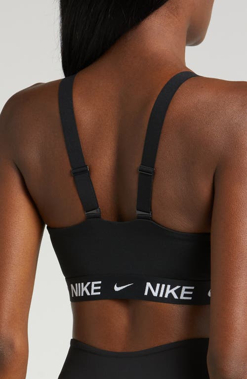 Nike Women's Indy Medium Support Padded Adjustable Sports Bra In Black/white