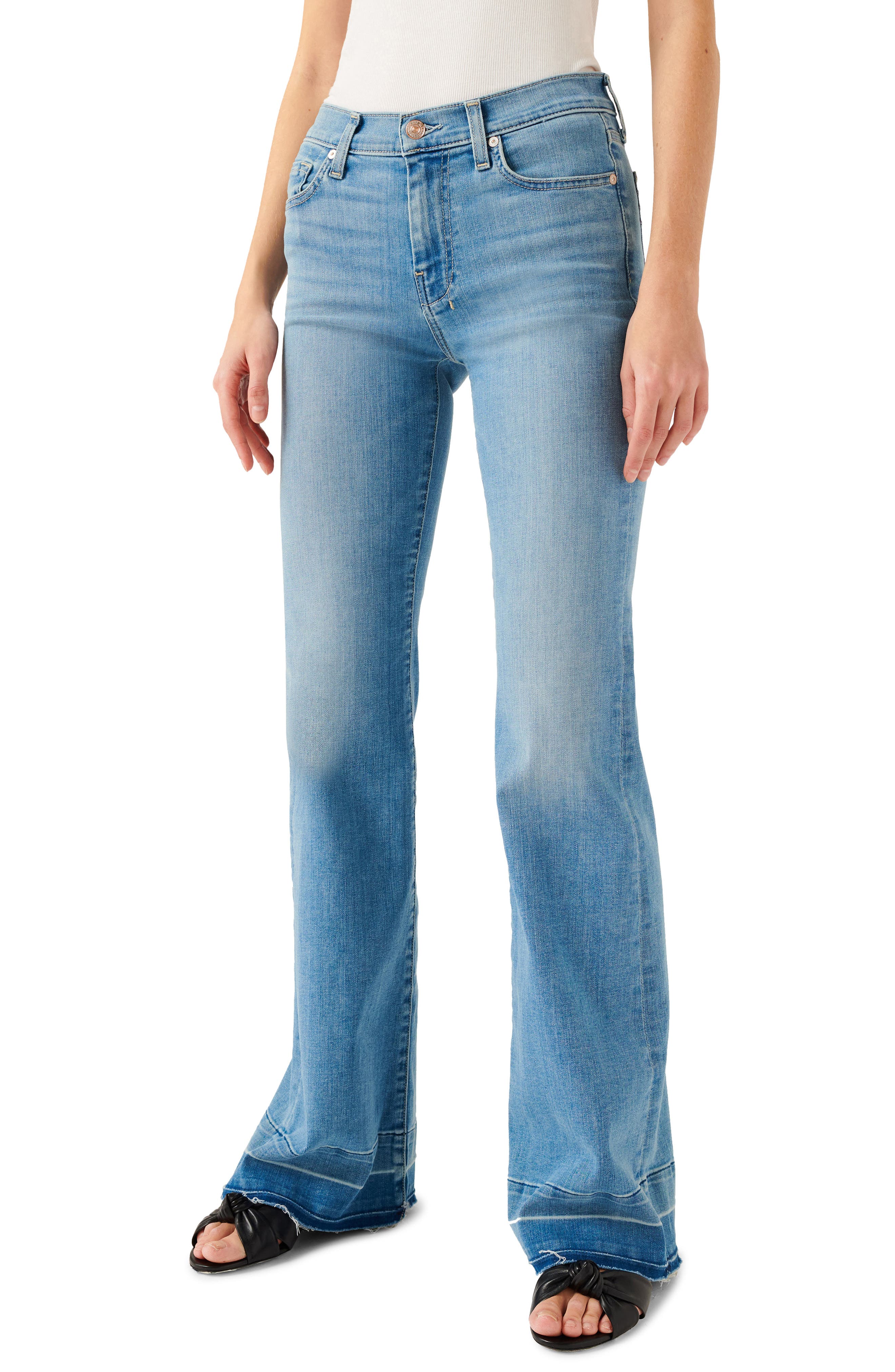 Women's 7 For All Mankind Released Fray Hem Dojo Wide Leg Jeans Women's 7 For All Mankind Released Fray Hem Dojo Wide Leg Jeans