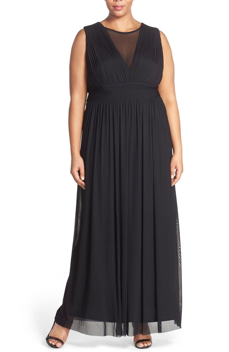 Marina Illusion Neck A-Line Gown (Plus Size) | Nordstrom