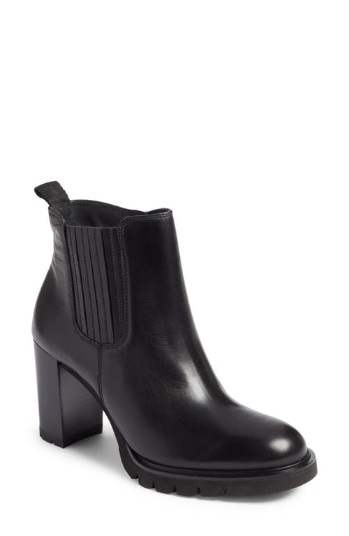 Sahara Block Heel Chelsea Boot in Black Leather