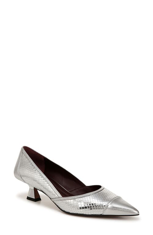 Shop Franco Sarto Darcy Pointed Toe Kitten Heel Pump In Silver