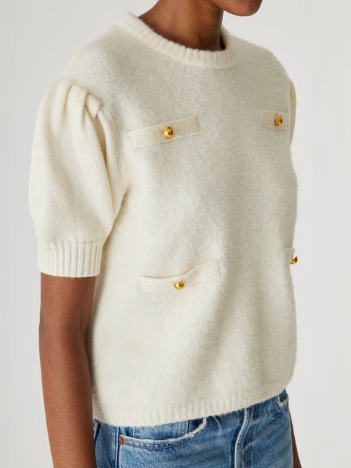 Shop Rebecca Taylor Boucle Texture Lady Pullover Sweater In Cream