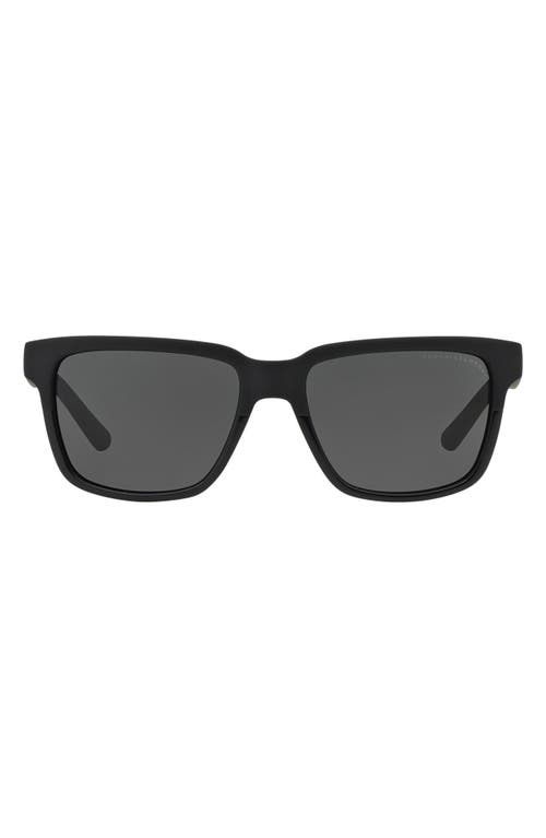 56mm Square Sunglasses in Matte Black