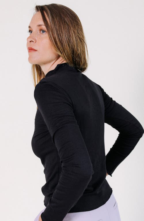 Poplinen Norma Modal Ribbed Turtleneck In Black