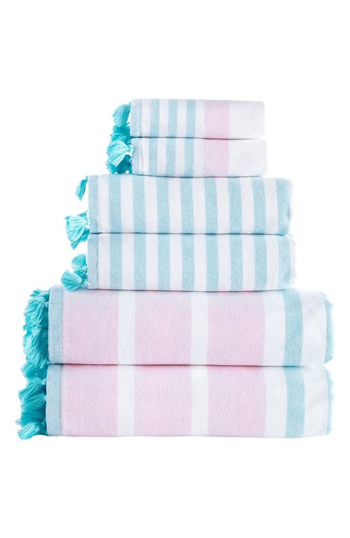 Brooks Brothers Stripe Turkish Cotton Bath Towel In Pink
