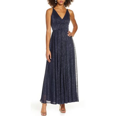 Dress The Population Valentina Metallic Fit & Flare Gown