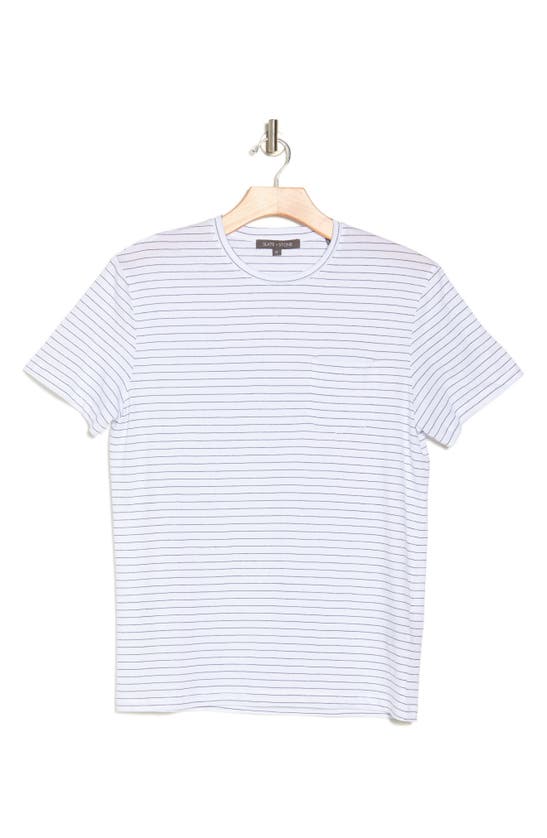 Shop Slate & Stone Stripe Pocket T-shirt In White Pencil Stripe