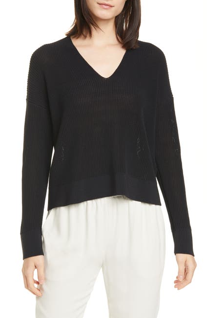 Image of Eileen Fisher Boxy V-Neck Pullover