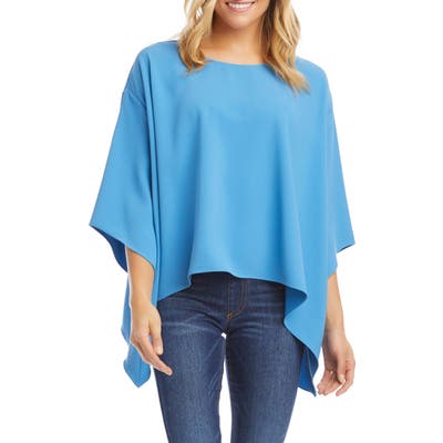 Karen Kane Handkerchief Hem Crepe Top, Blue