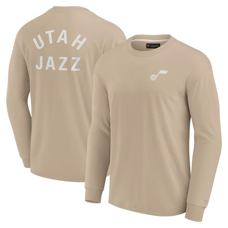 Shop Fanatics Signature Unisex  Khaki Utah Jazz Elements Super Soft Long Sleeve T-shirt