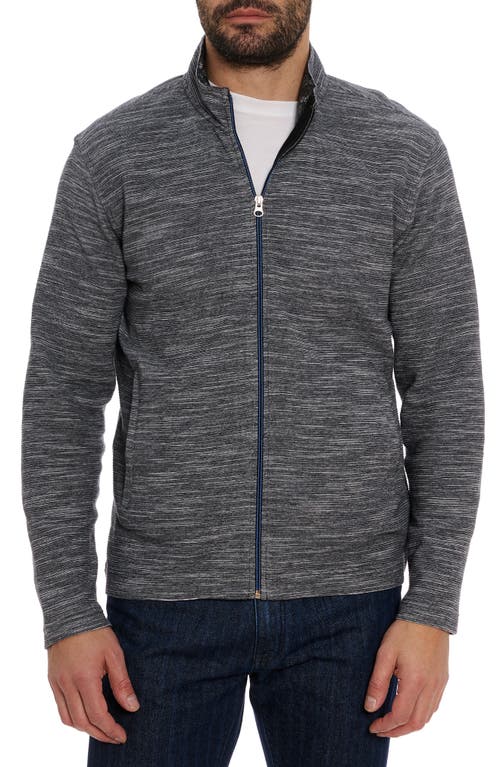 Robert Graham Tablas Space Dye Zip-Up Cotton Knit Jacket Black at Nordstrom,