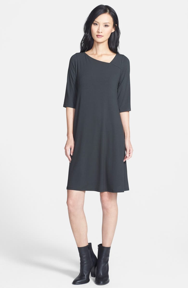 Eileen Fisher Asymmetrical Neck Jersey Dress | Nordstrom