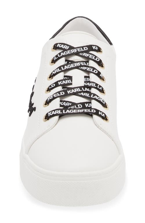 Karl Lagerfeld Paris Cylie Low Top Sneaker In Bright White/black