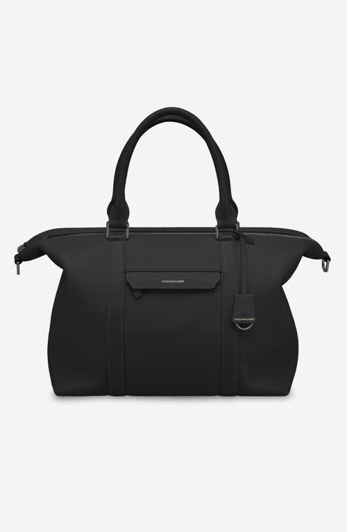 Maison De Sabre Maison De Sabré Large Leather Weekender Bag In Black Caviar