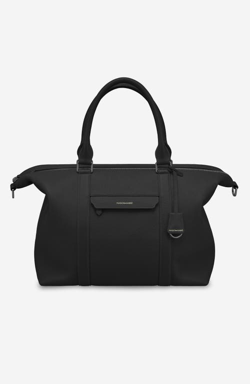 Shop Maison De Sabre Maison De Sabré Large Leather Weekender Bag In Black Caviar