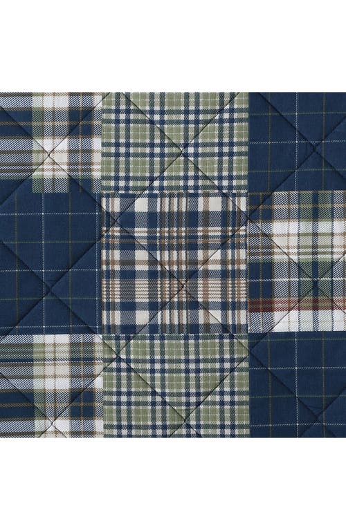 Eddie Bauer Madrona Plaid Cotton Quilt 3-piece Set In Navy/green